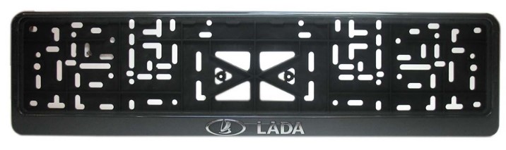 Рамка д/номера с защелкой серебро LADA