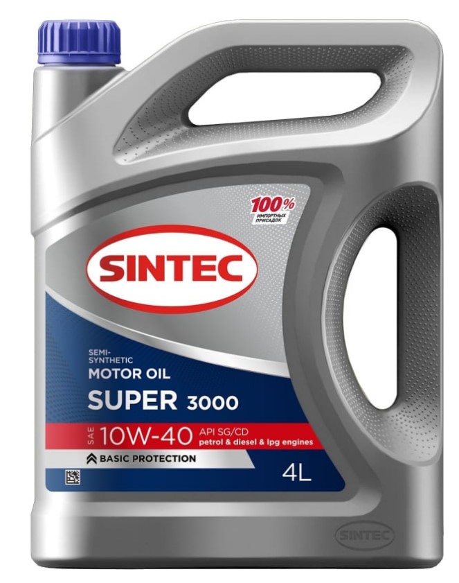 Масло моторное SINTEC 10W40 Супер 3000 API SG/CD п/с 4л